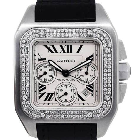 buy cartier santos watch|cartier santos 100 diamond bezel.